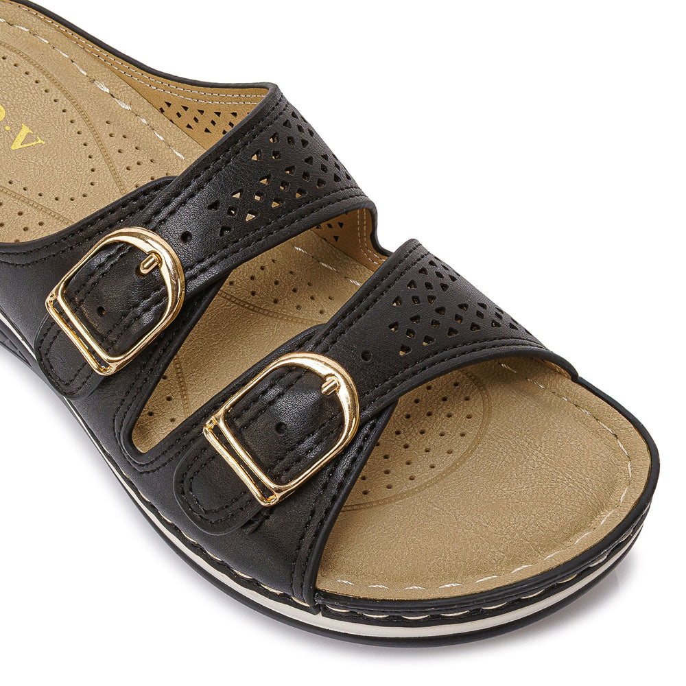 Sandalia Slide Casual Negro