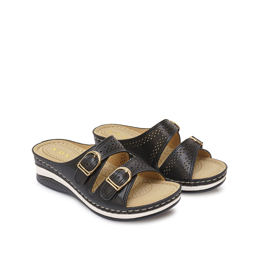 Sandalia Slide Casual Negro
