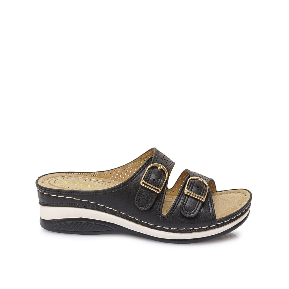 Sandalia Slide Casual Negro