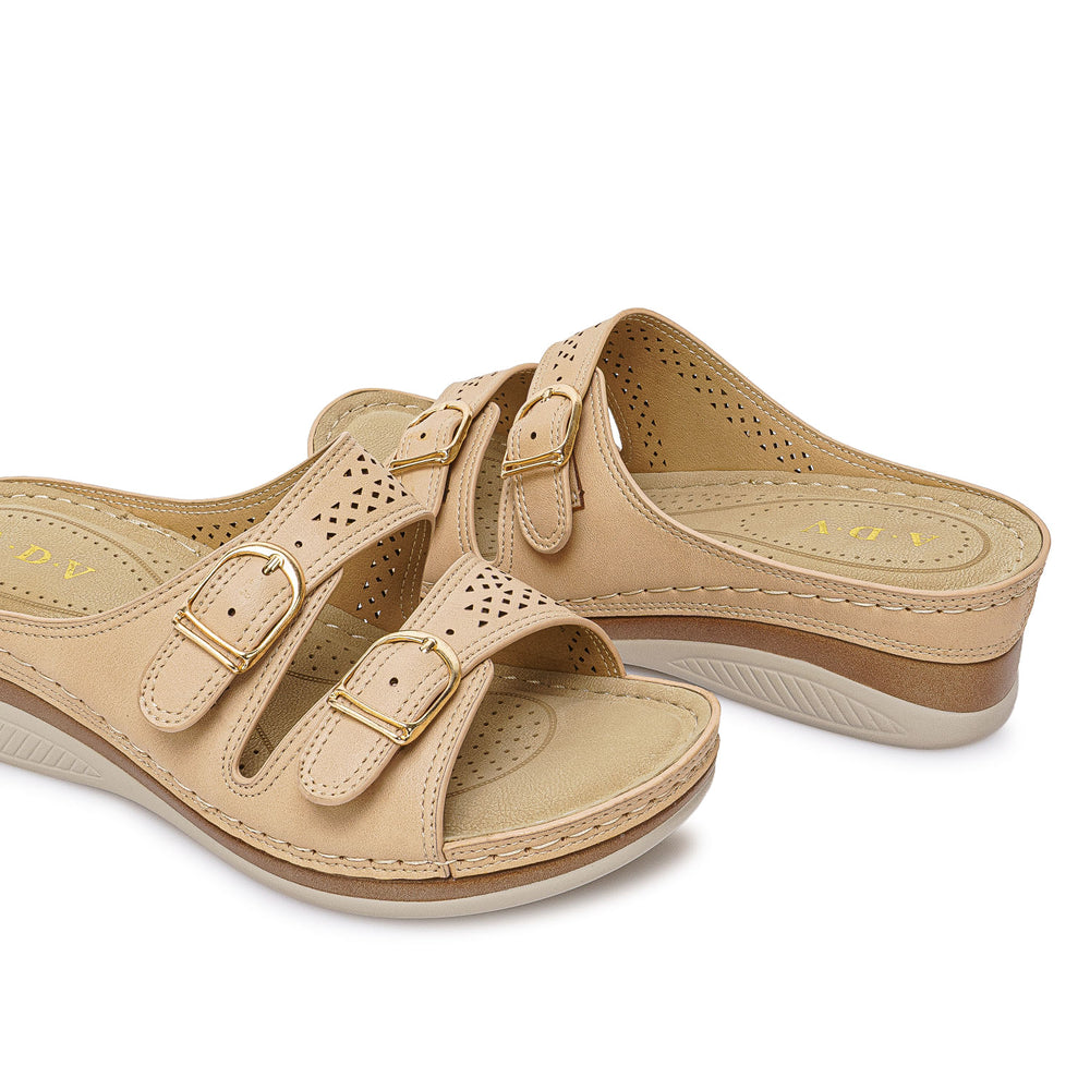 Sandalia Slide Casual Nuez