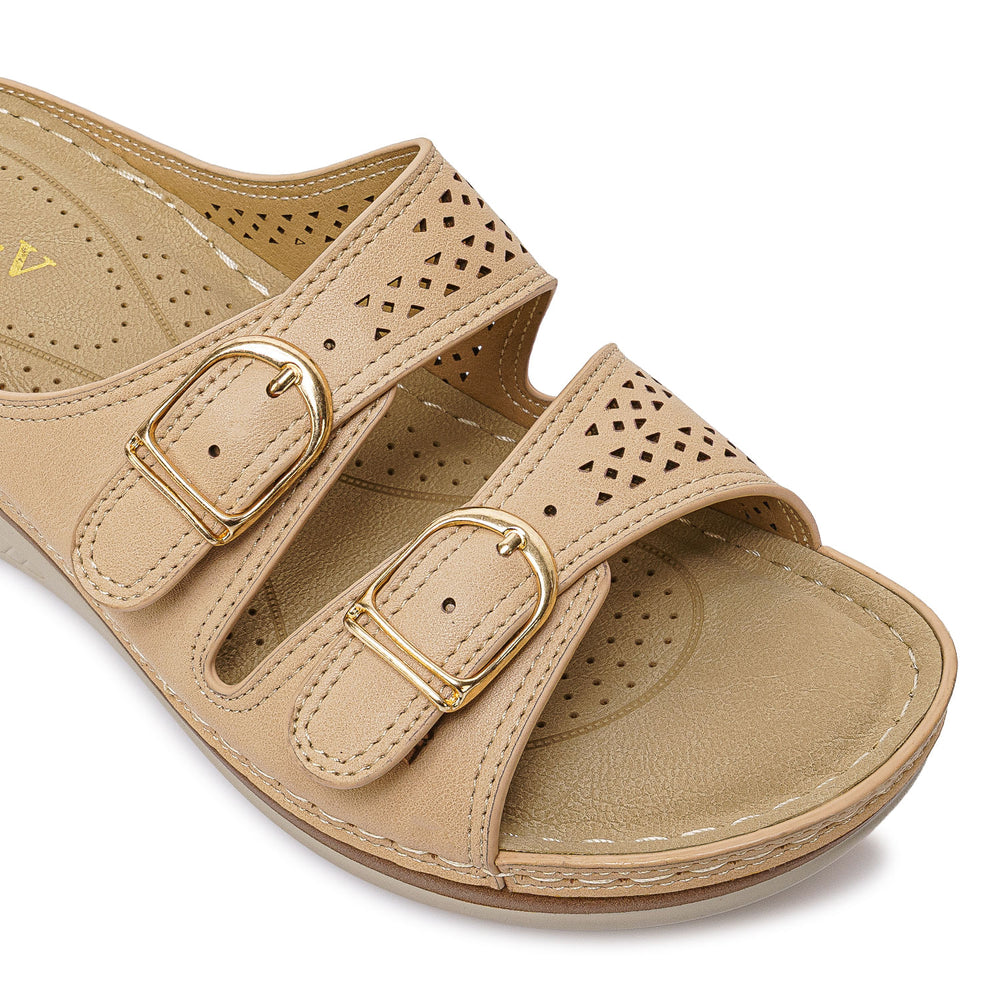 Sandalia Slide Casual Nuez