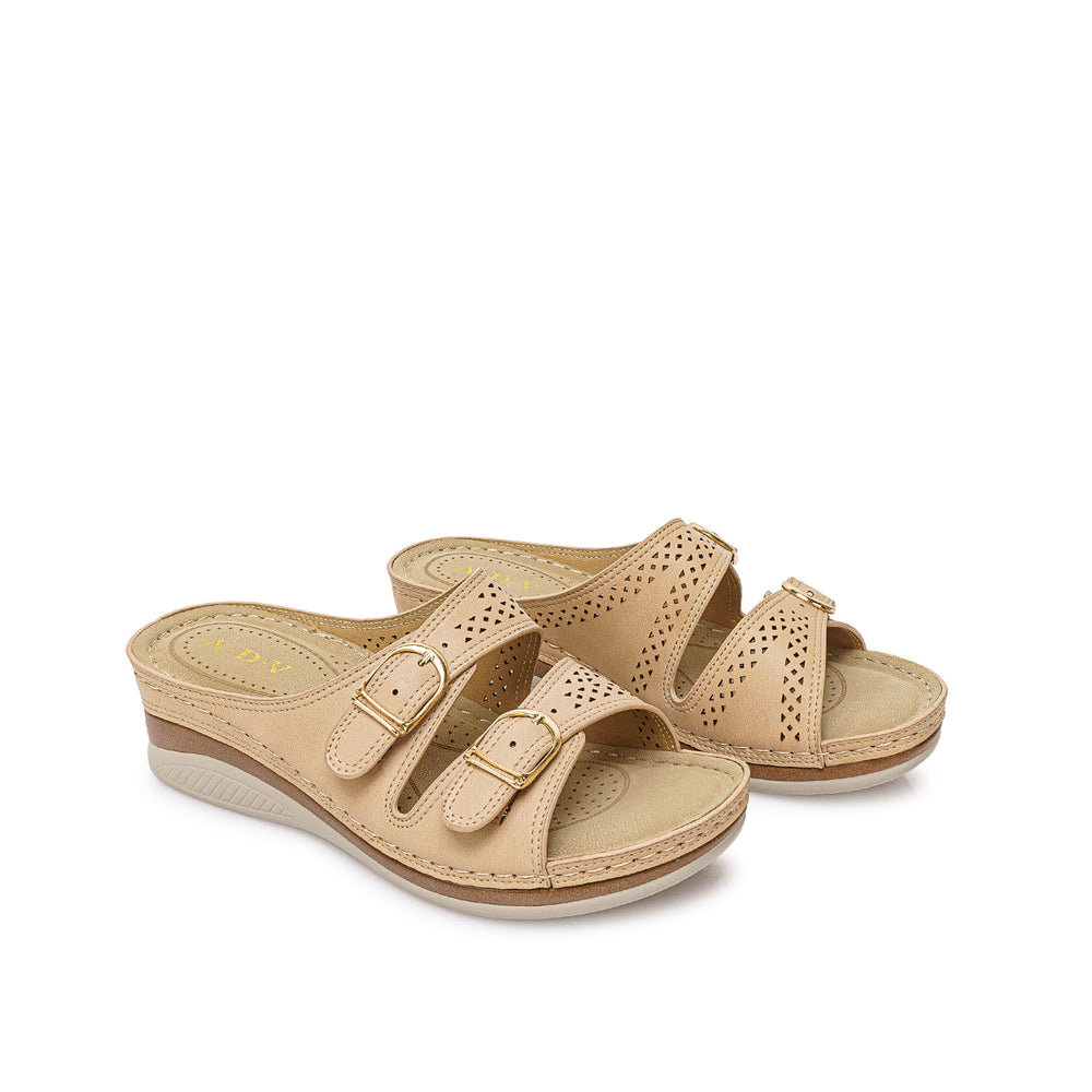 Sandalia Slide Casual Nuez