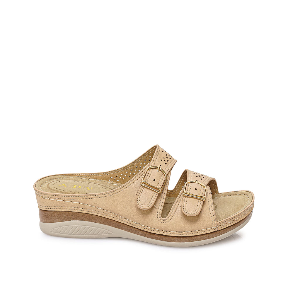 Sandalia Slide Casual Nuez