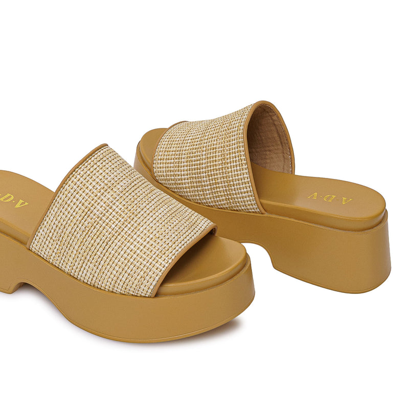 Sandalia Slide Casual Beige