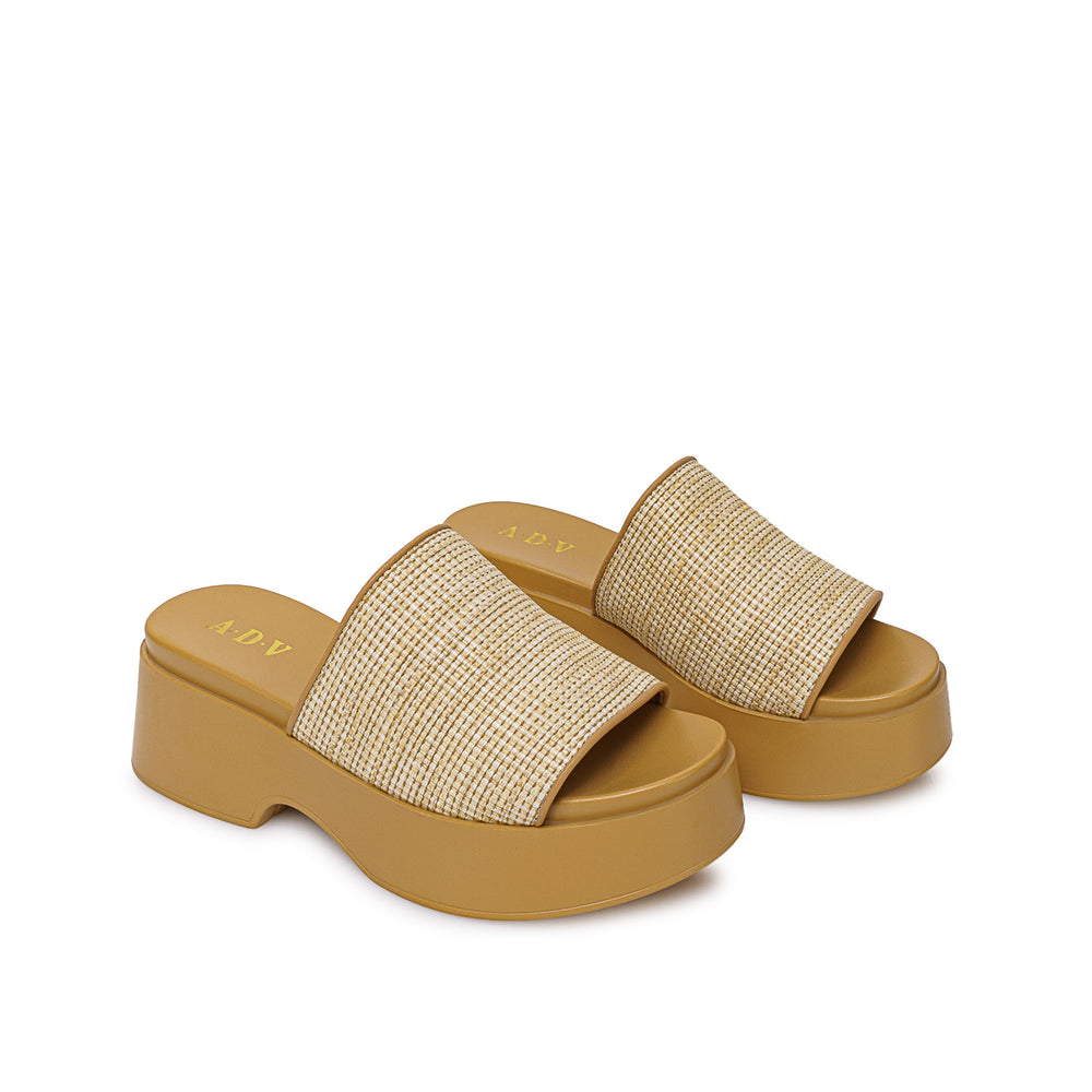 Sandalia Slide Casual Beige