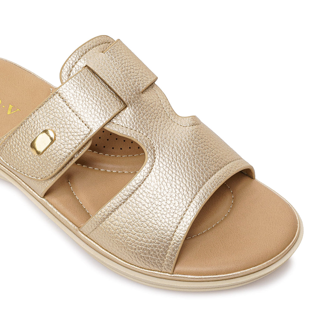 Sandalia Strap Casual Dorado