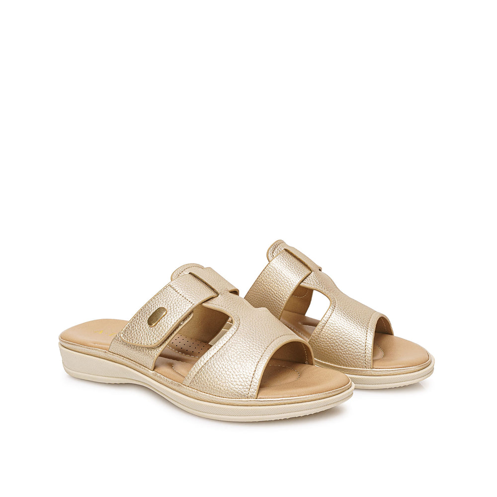 Sandalia Strap Casual Dorado
