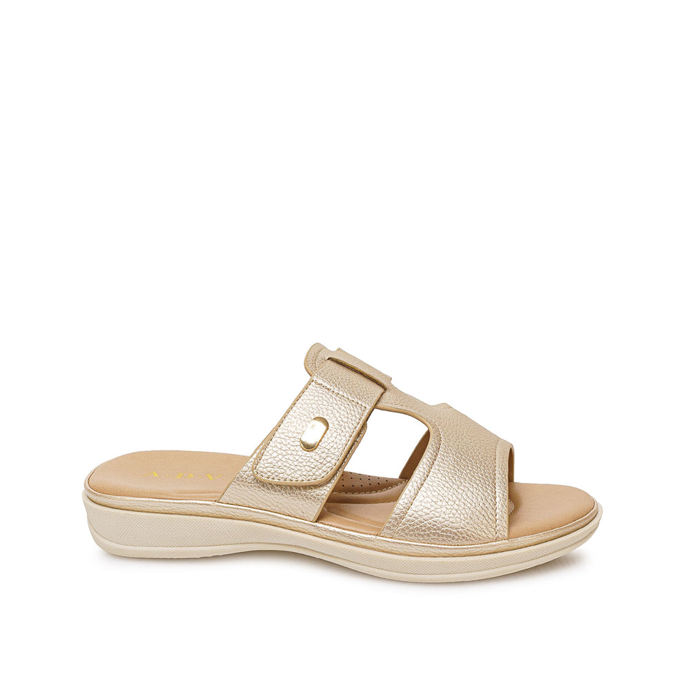 Sandalia Strap Casual Dorado