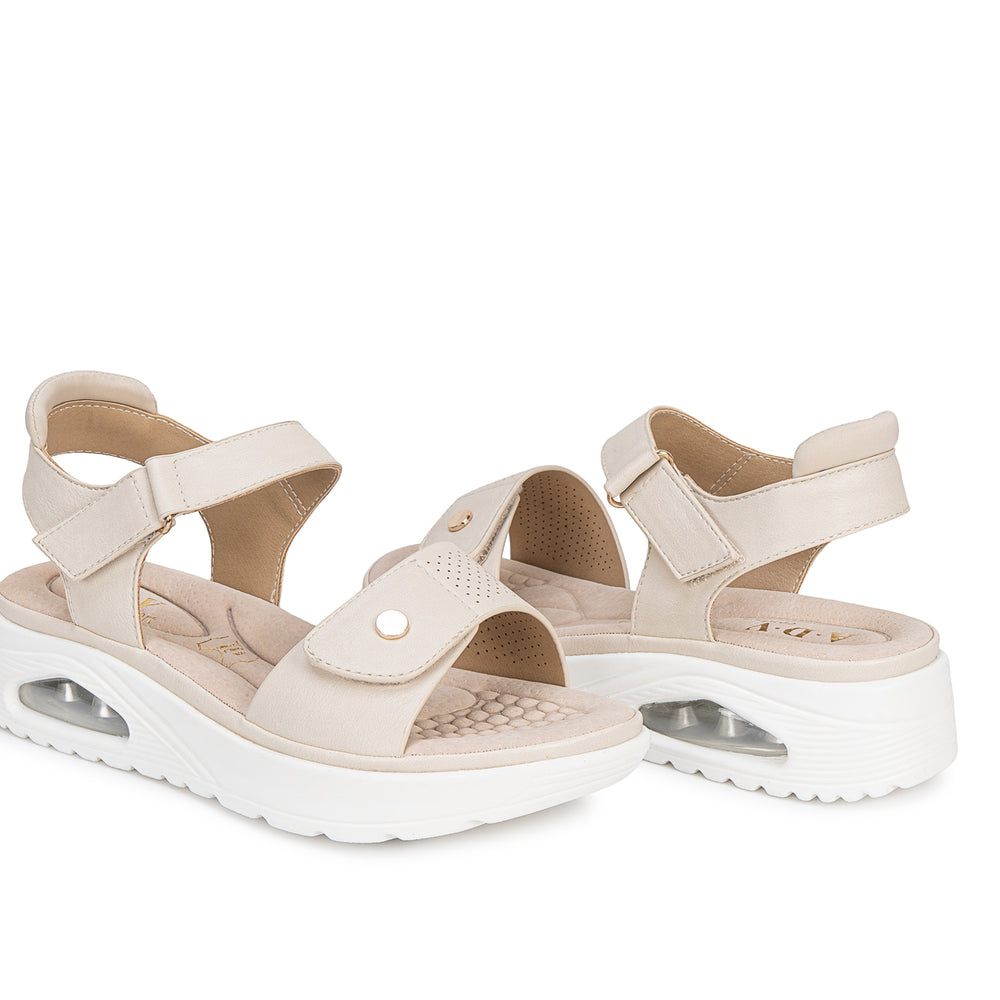 Sandalia Strap Casual Vainilla