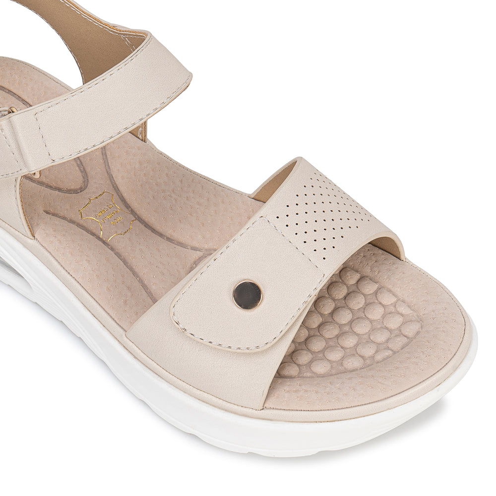 Sandalia Strap Casual Vainilla