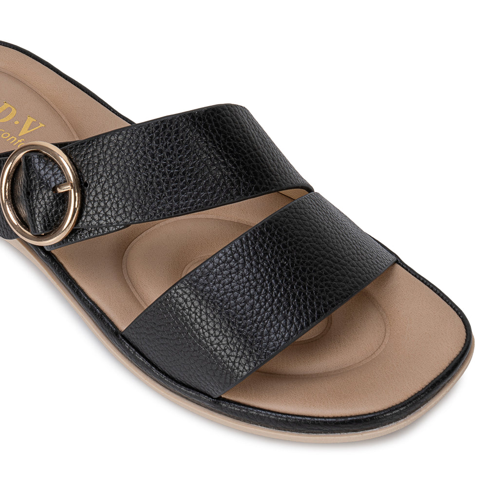 Sandalia Slide Casual Negro