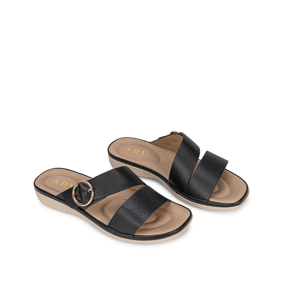 Sandalia Slide Casual Negro