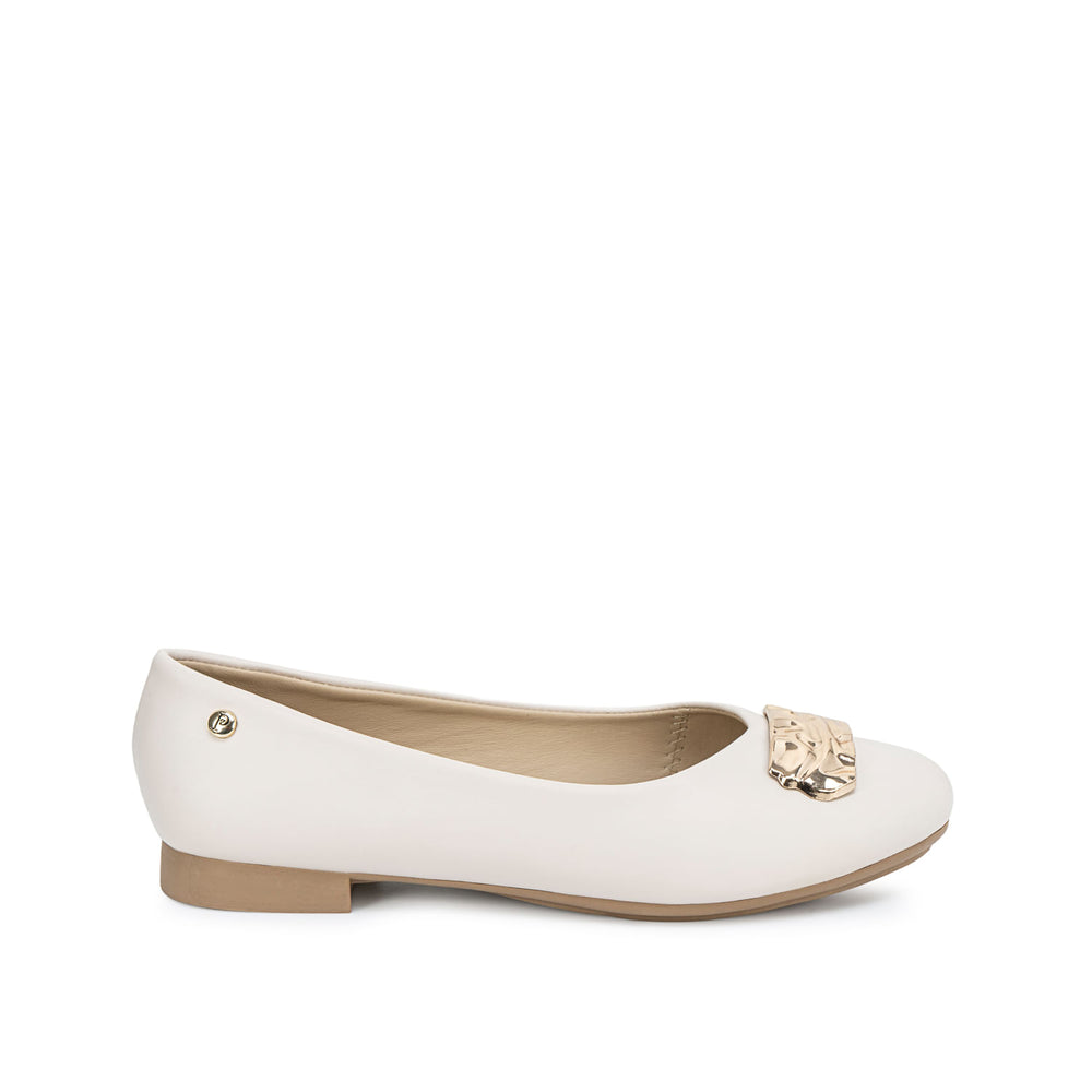 Zapato Ballerina Casual Hueso