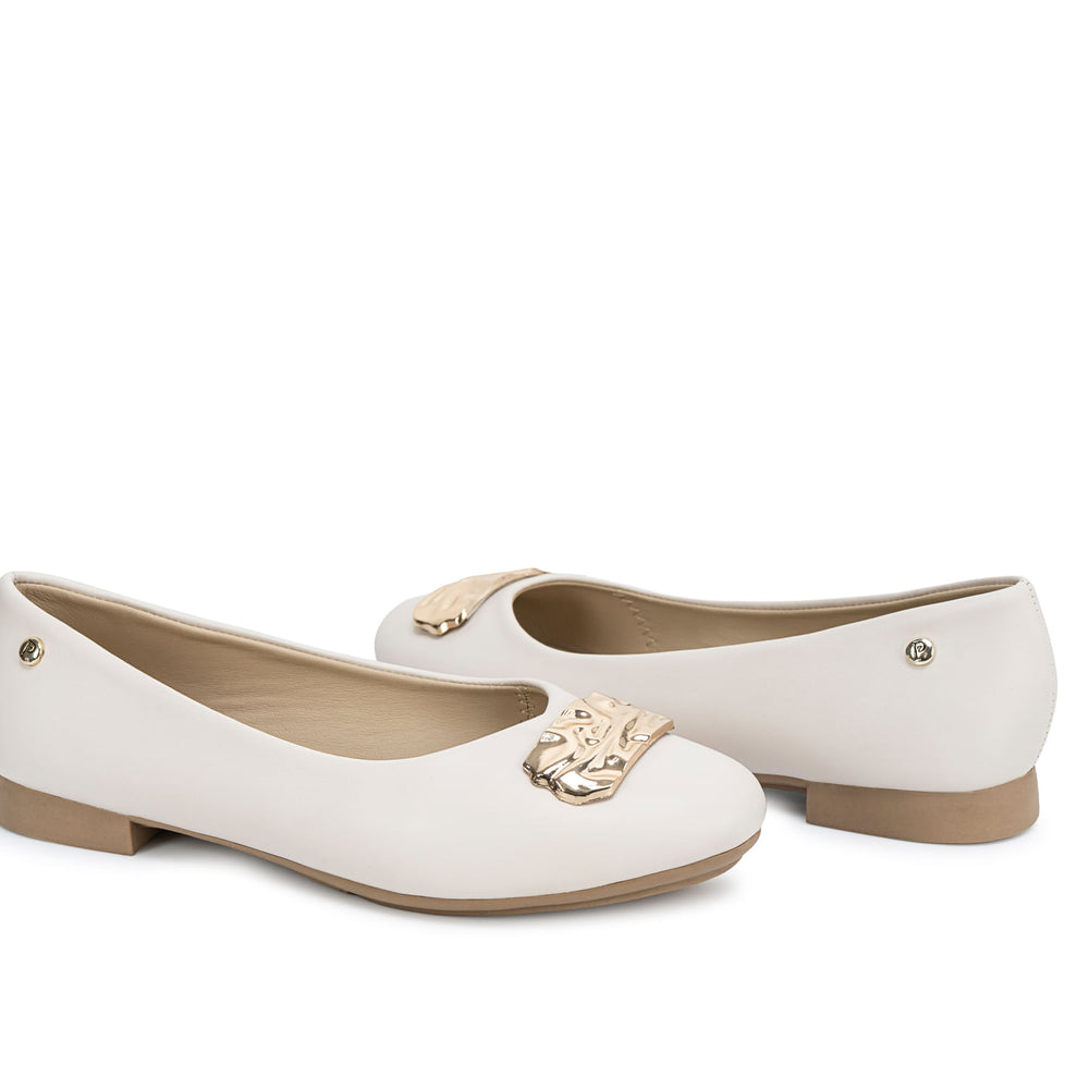 Zapato Ballerina Casual Hueso