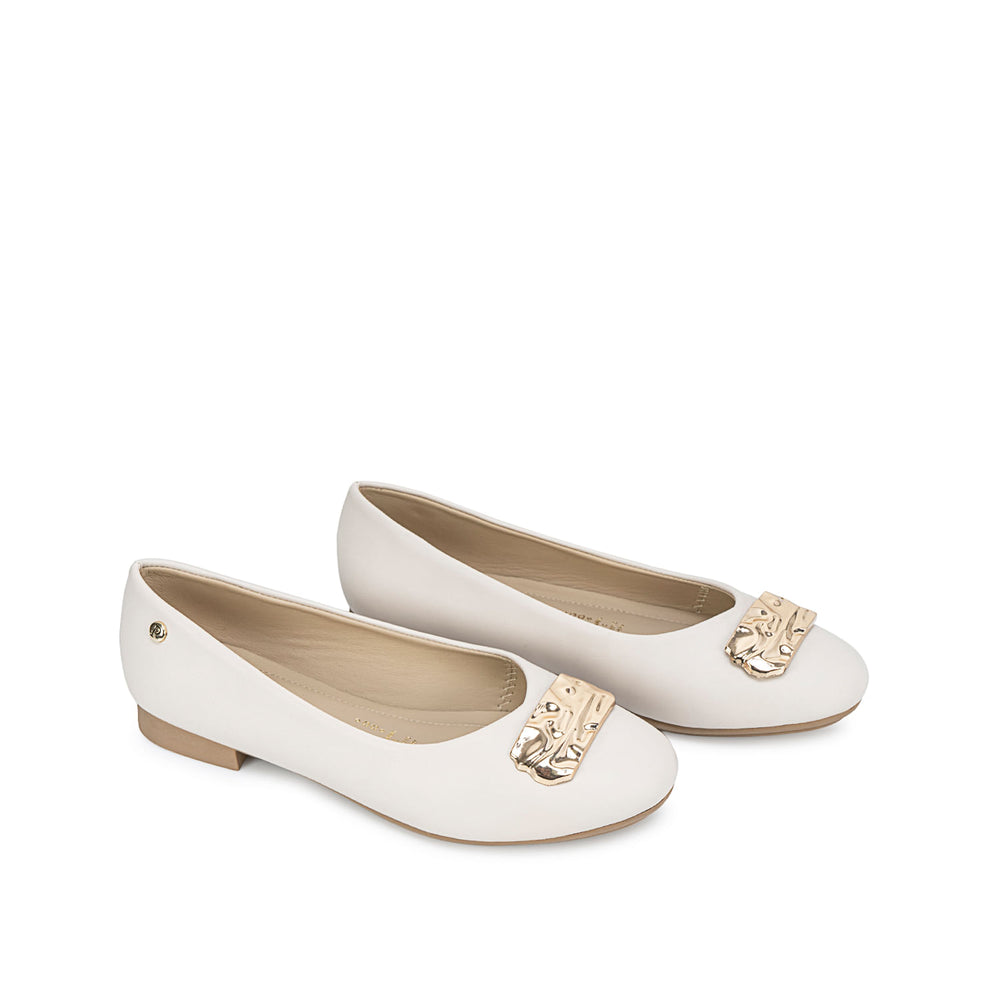 Zapato Ballerina Casual Hueso