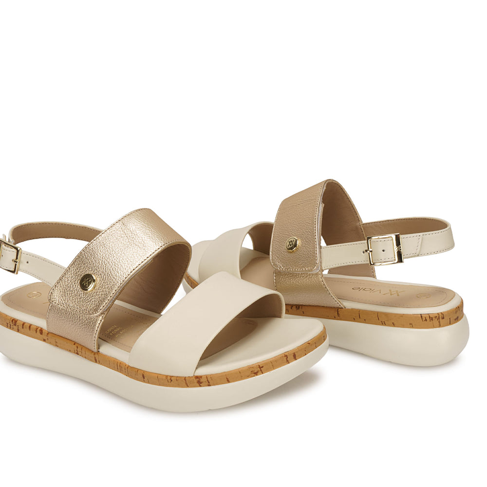 Sandalia D'orsay Casual Hueso