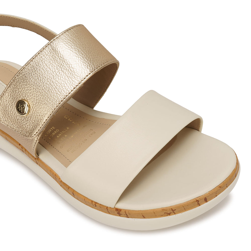 Sandalia D'orsay Casual Hueso