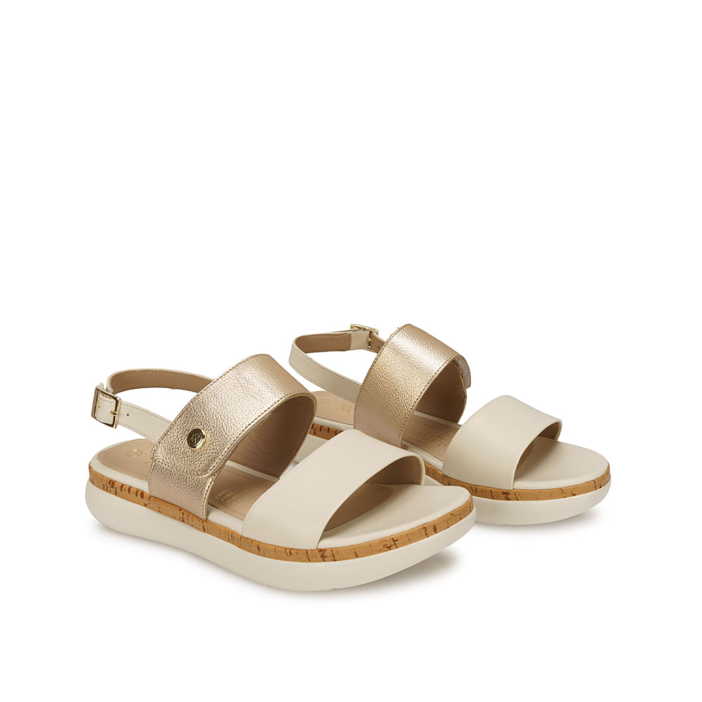 Sandalia D'orsay Casual Hueso