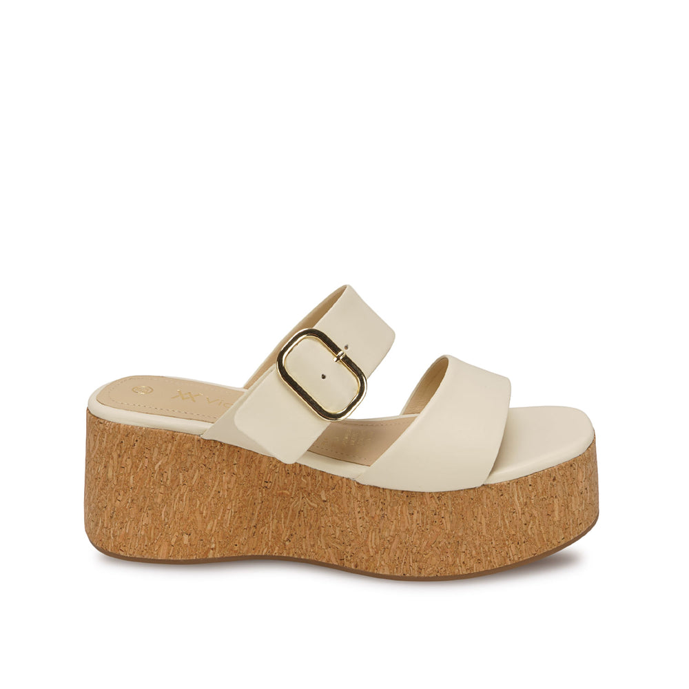 Sandalia Slide Casual Hueso