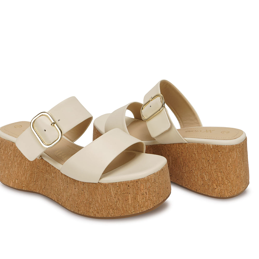 Sandalia Slide Casual Hueso