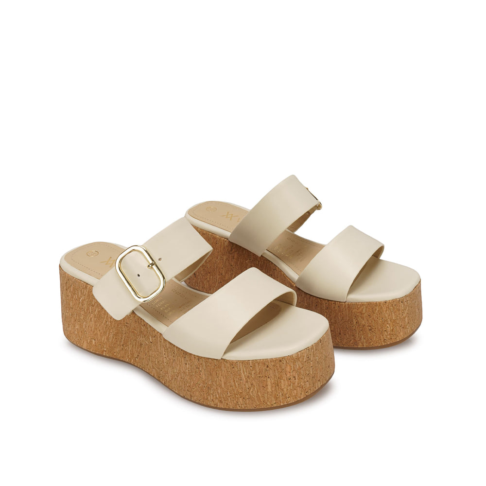 Sandalia Slide Casual Hueso