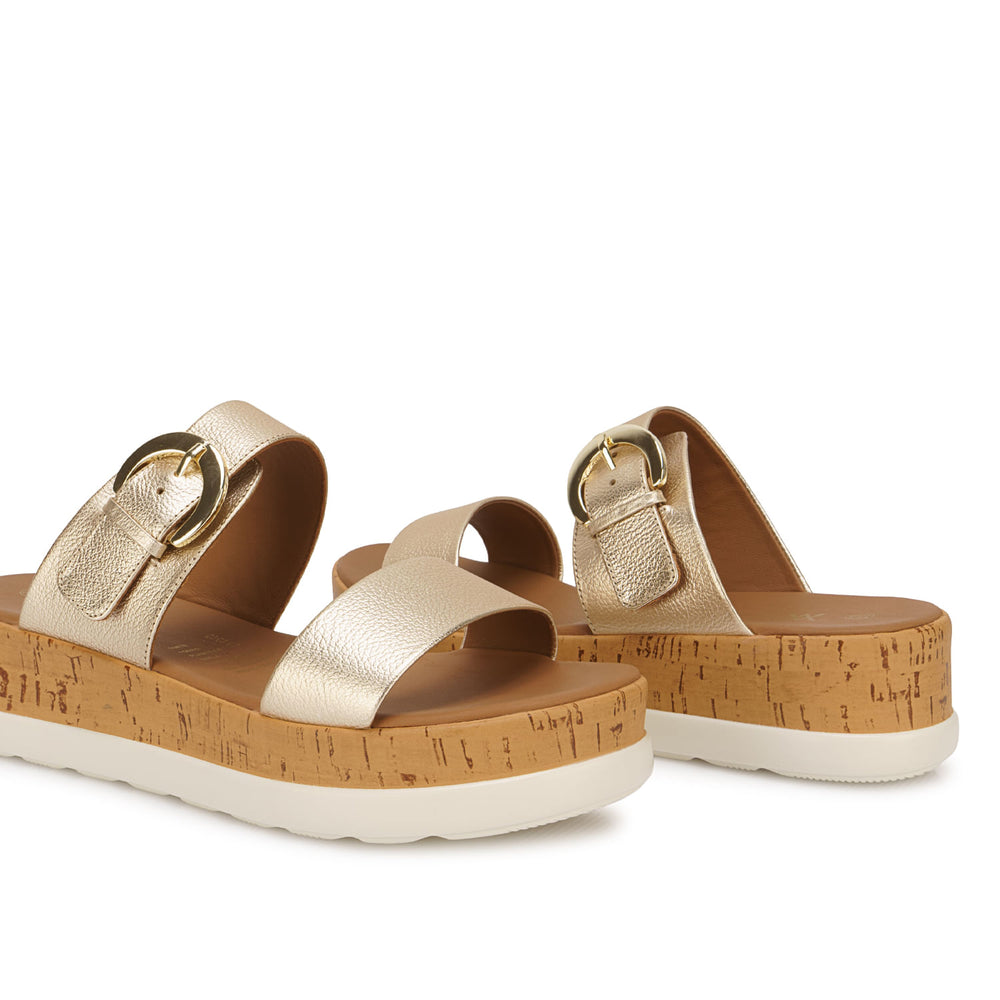 Sandalia Strap Casual Dorado