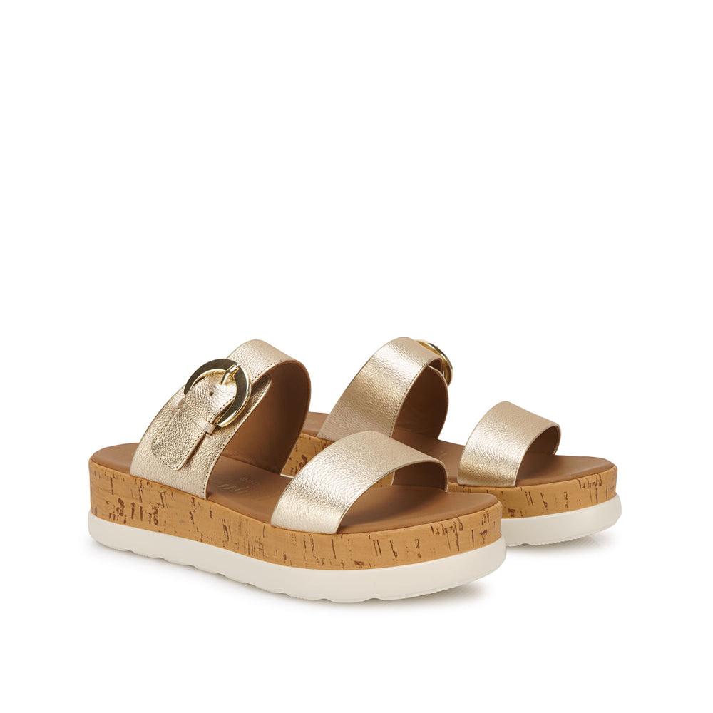 Sandalia Strap Casual Dorado