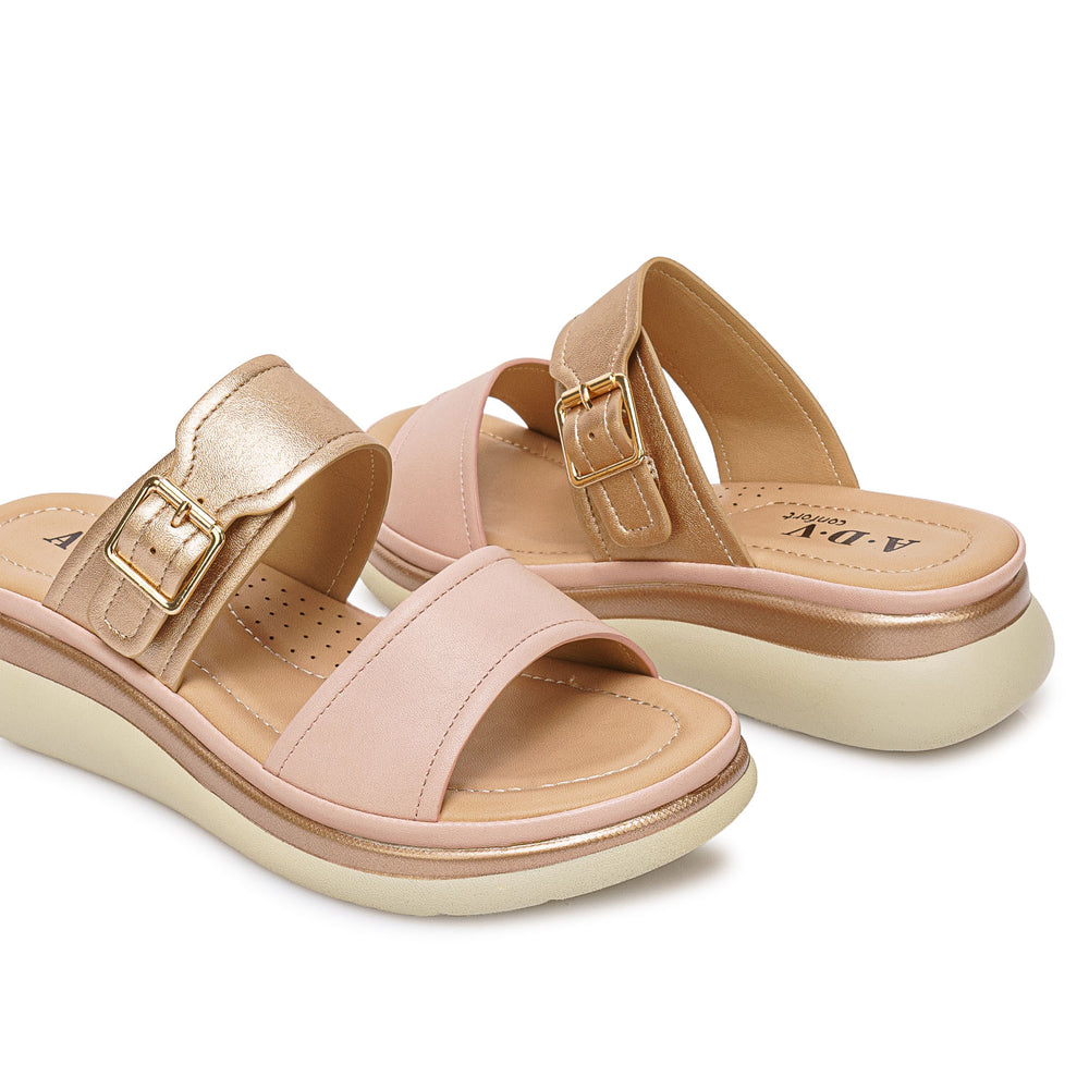 Sandalia Strap Casual Oro Rosa