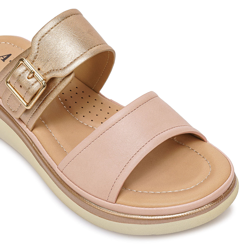 Sandalia Strap Casual Oro Rosa