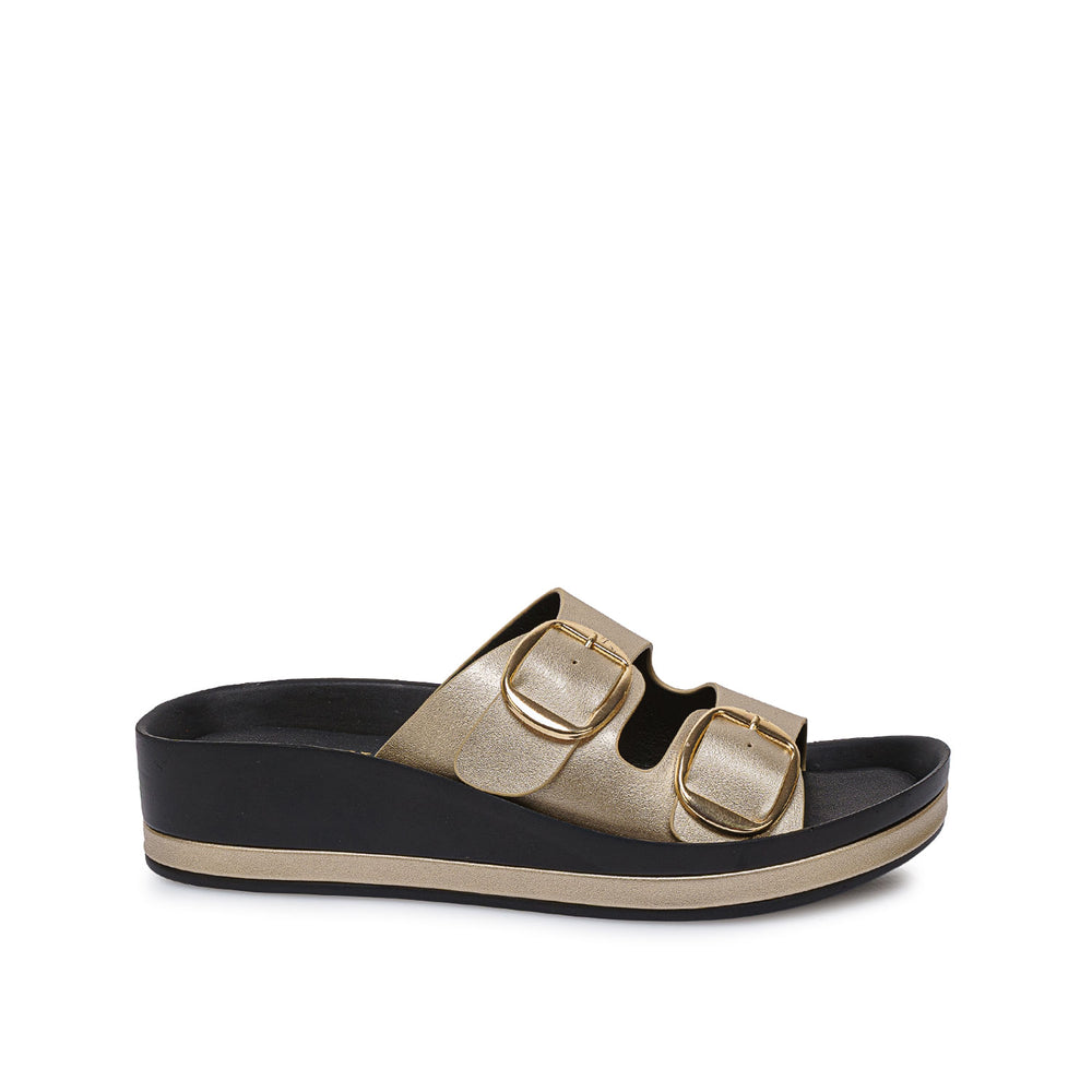 Sandalia Strap Casual Dorado