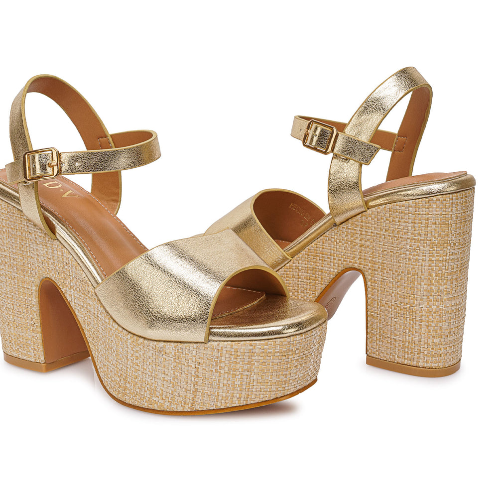 Sandalia D'orsay Casual Dorado