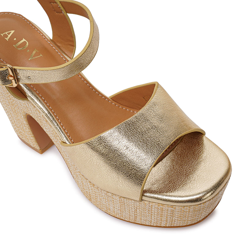 Sandalia D'orsay Casual Dorado