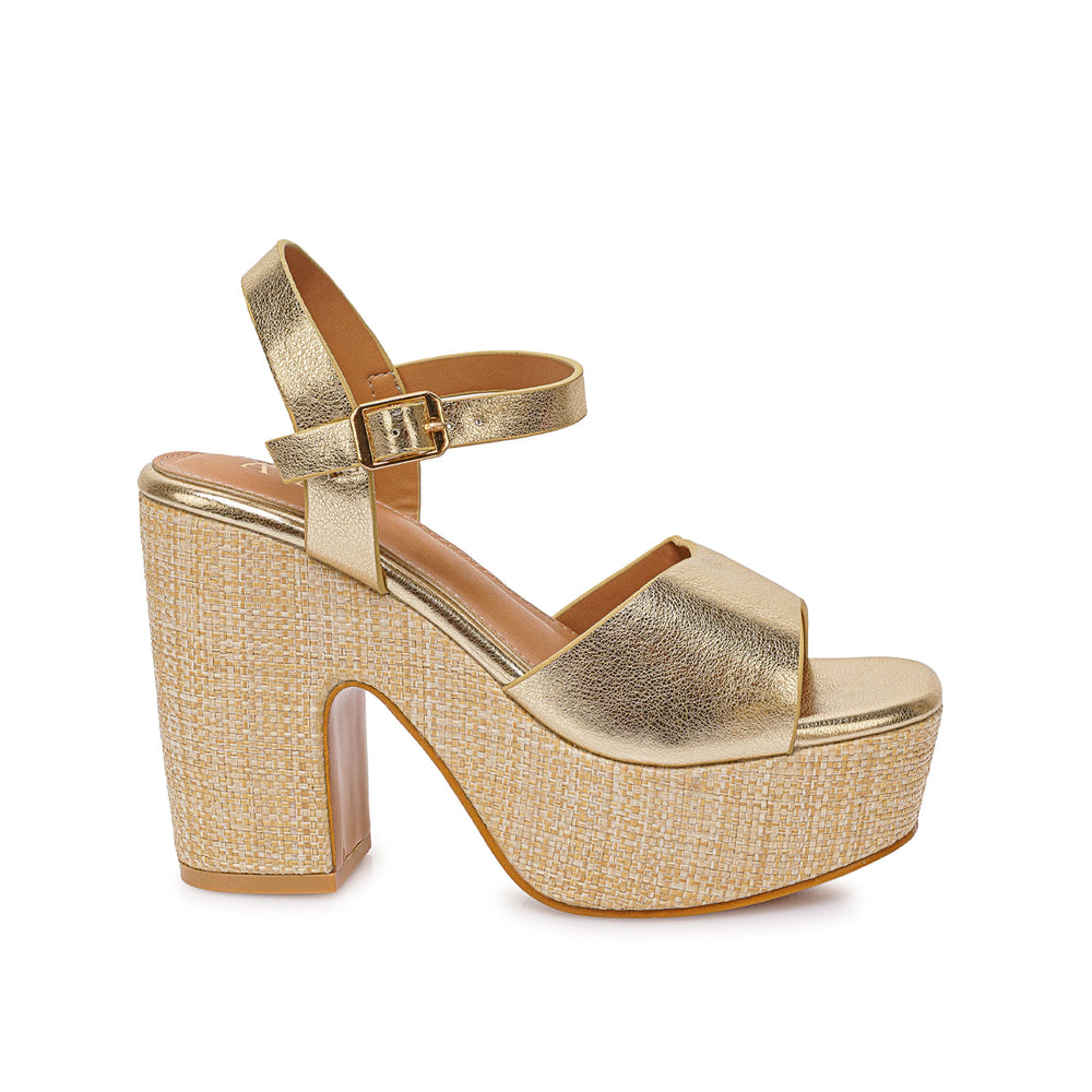 Sandalia D'orsay Casual Dorado