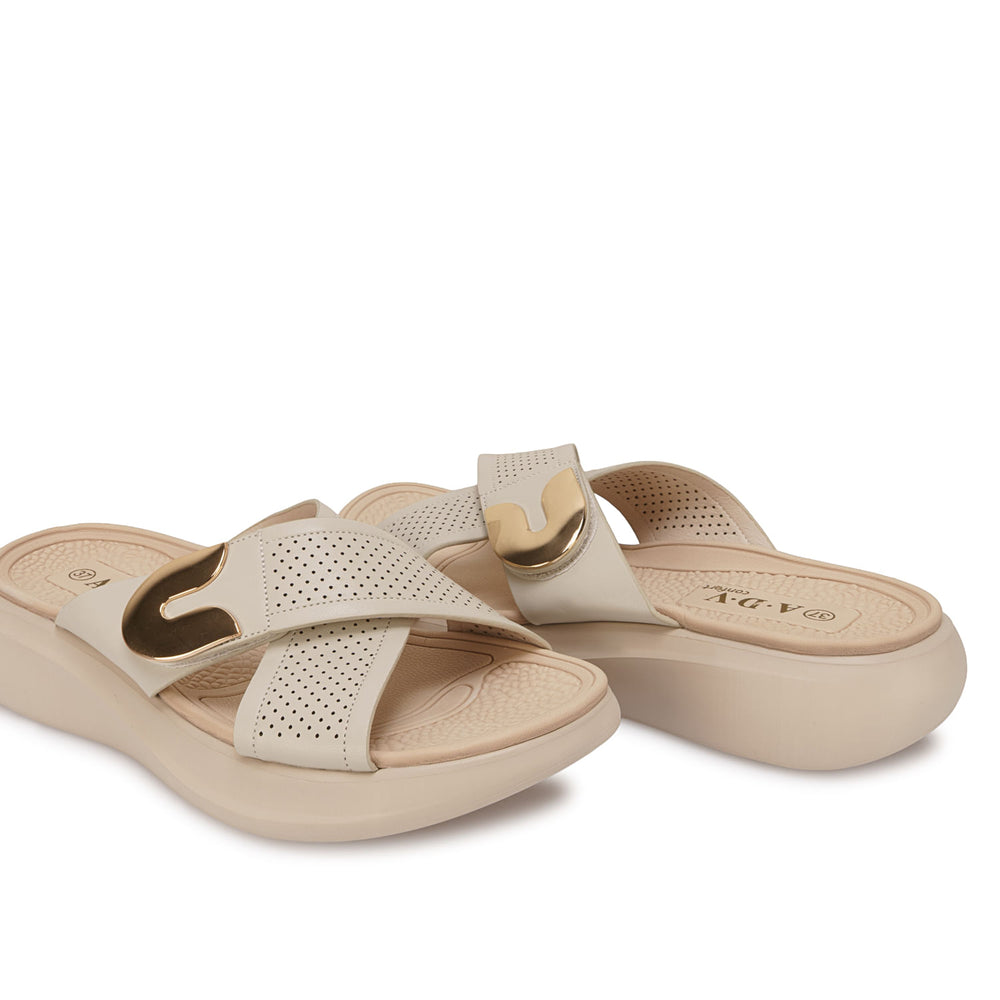Sandalia Slide Casual Blanco