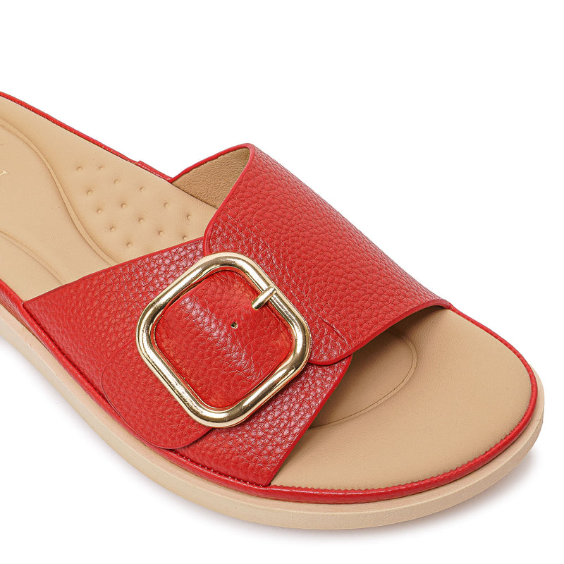 Sandalia Slide Casual Rojo