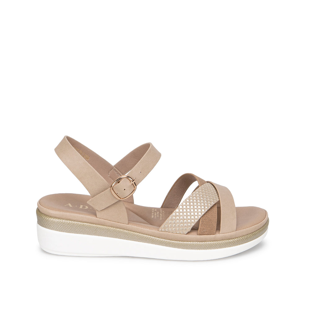 Sandalia Casual Beige Dorado
