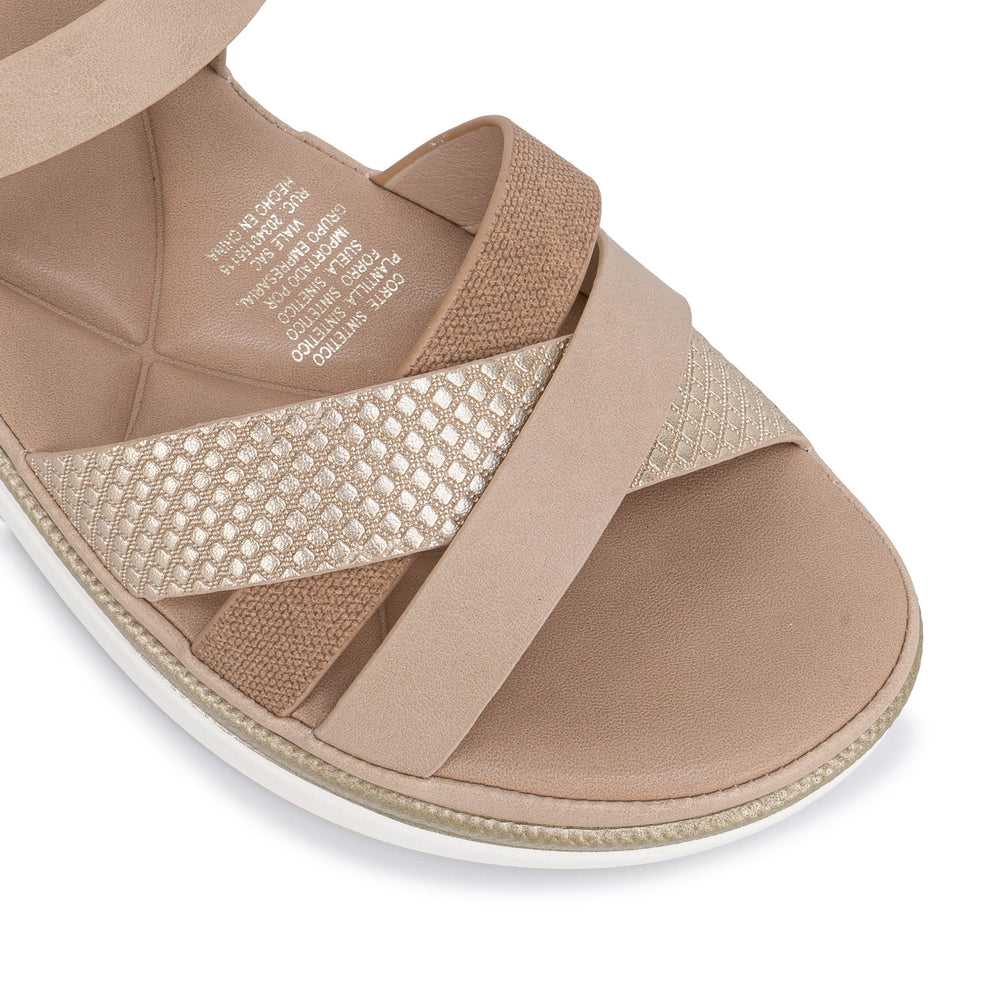 Sandalia Casual Beige Dorado