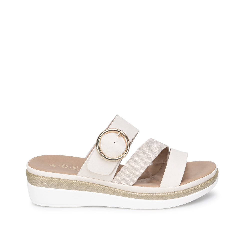 Sandalia Slide Casual Hueso