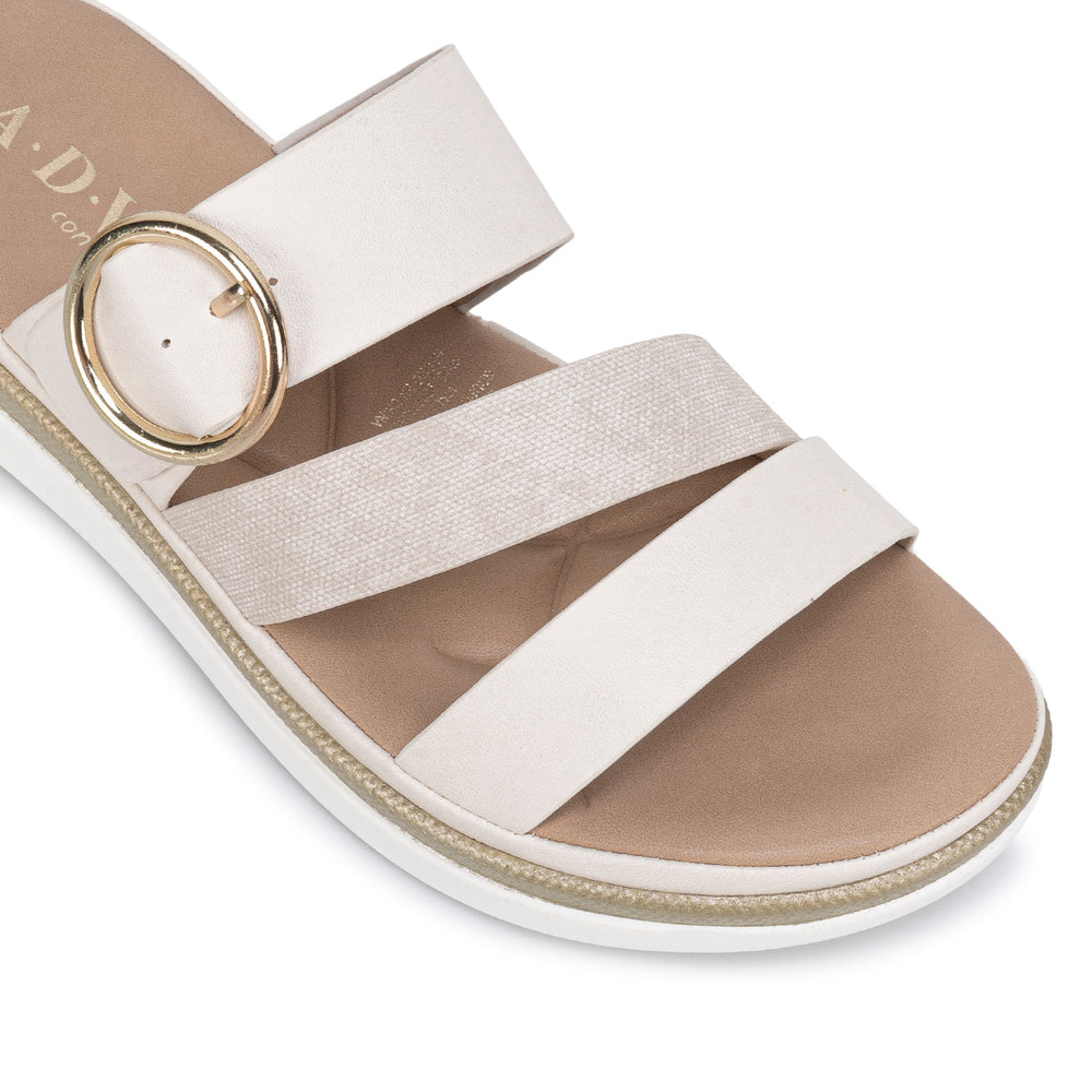 Sandalia Slide Casual Hueso