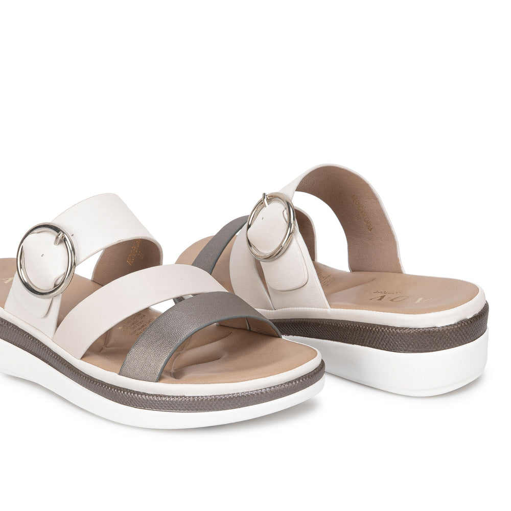 Sandalia Slide Casual Pewt/Hues