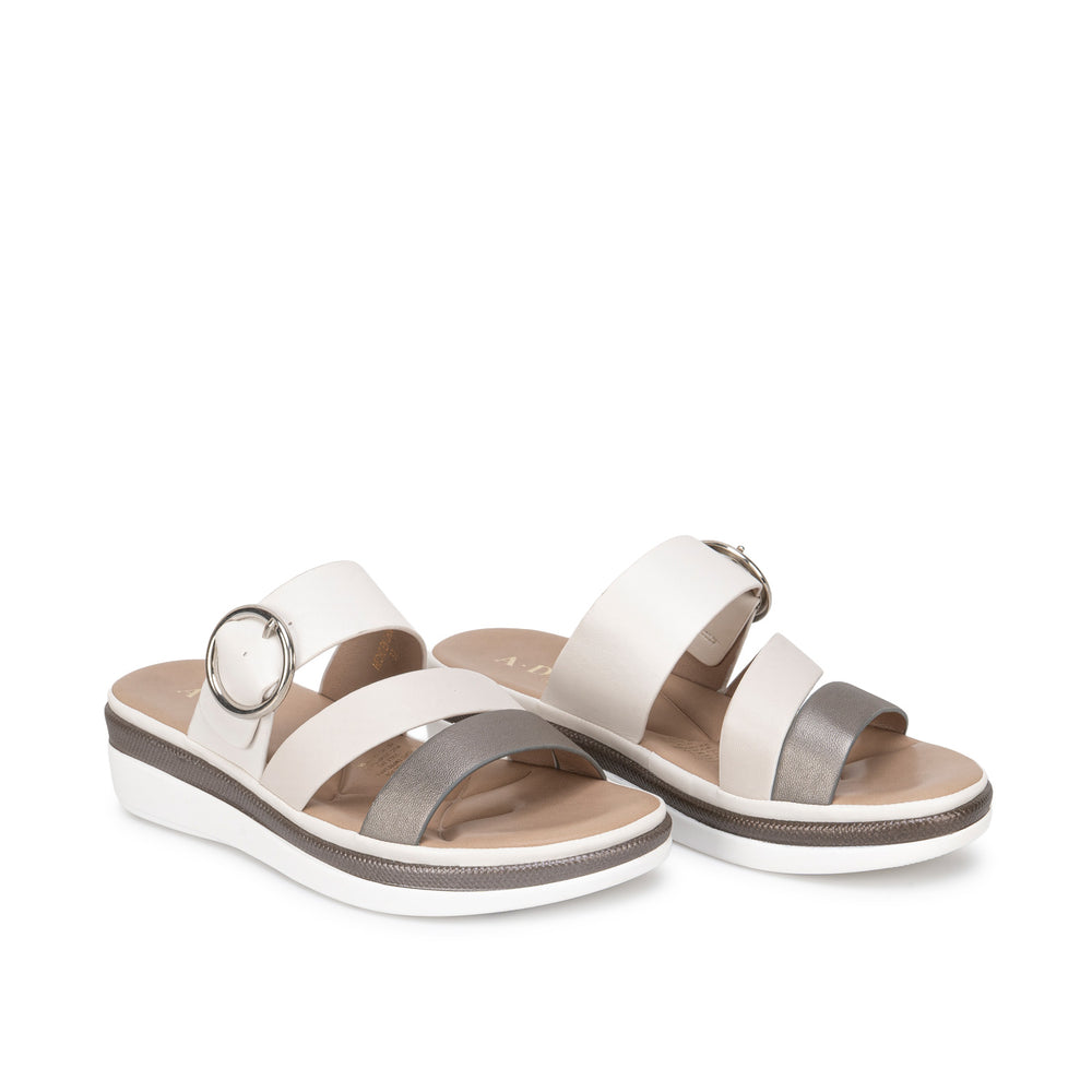 Sandalia Slide Casual Pewt/Hues