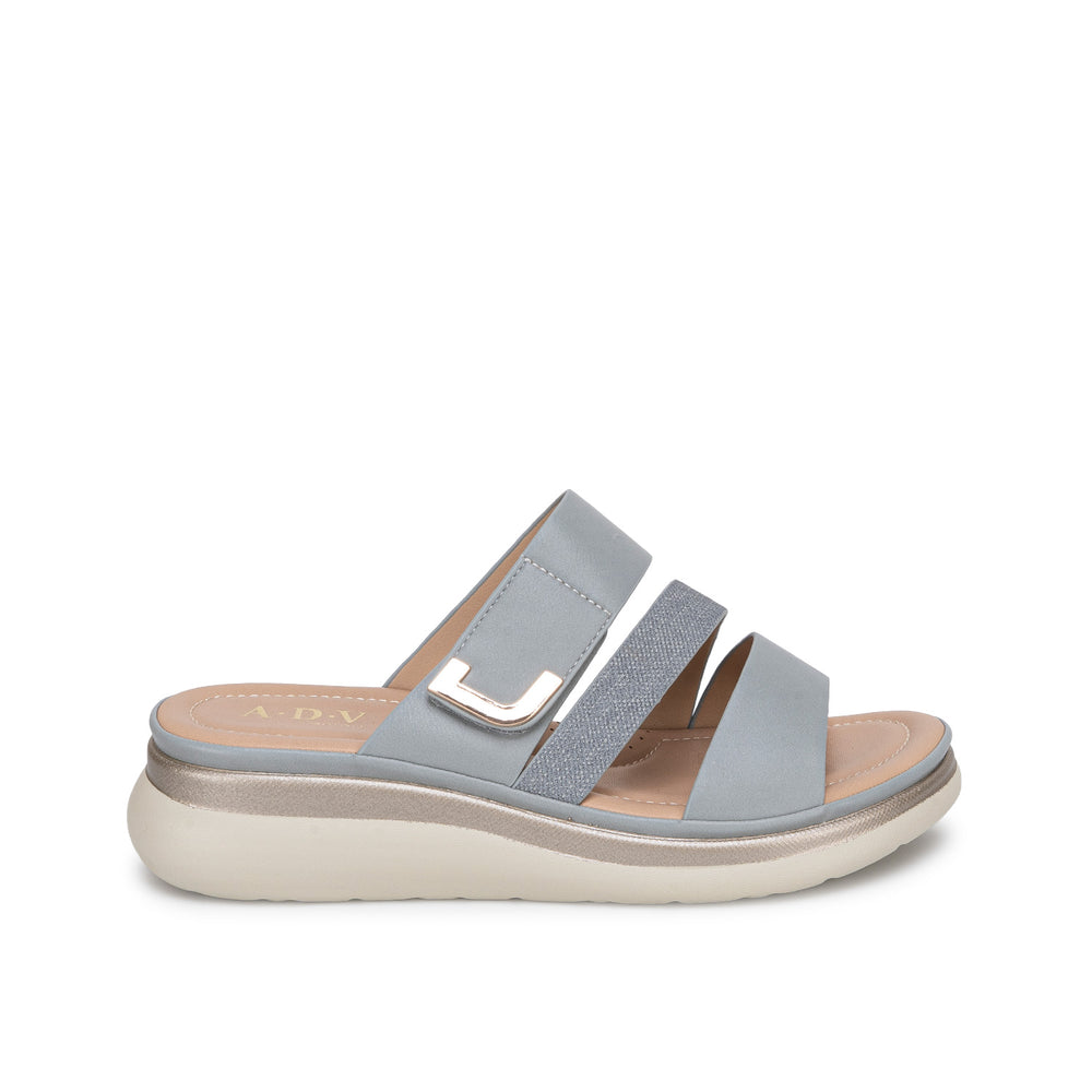Sandalia Slide Casual Acero