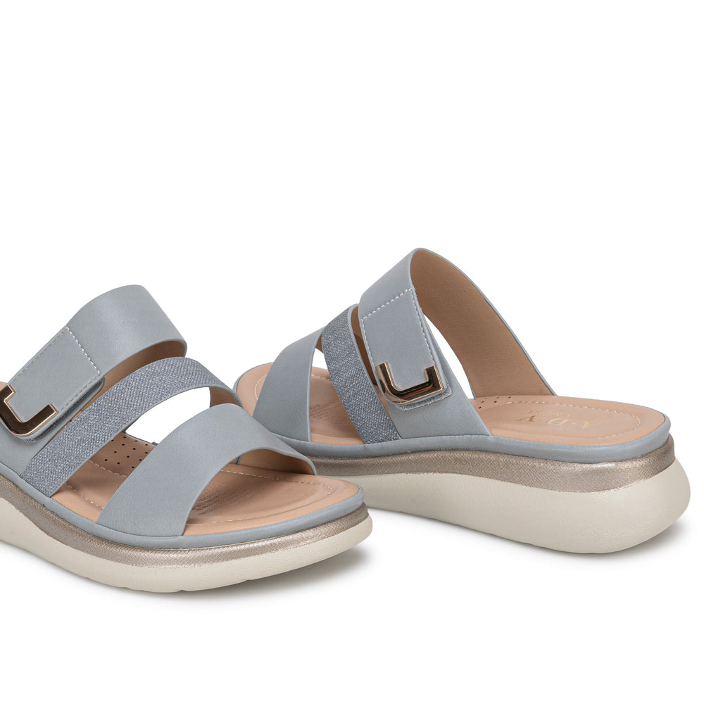 Sandalia Slide Casual Acero