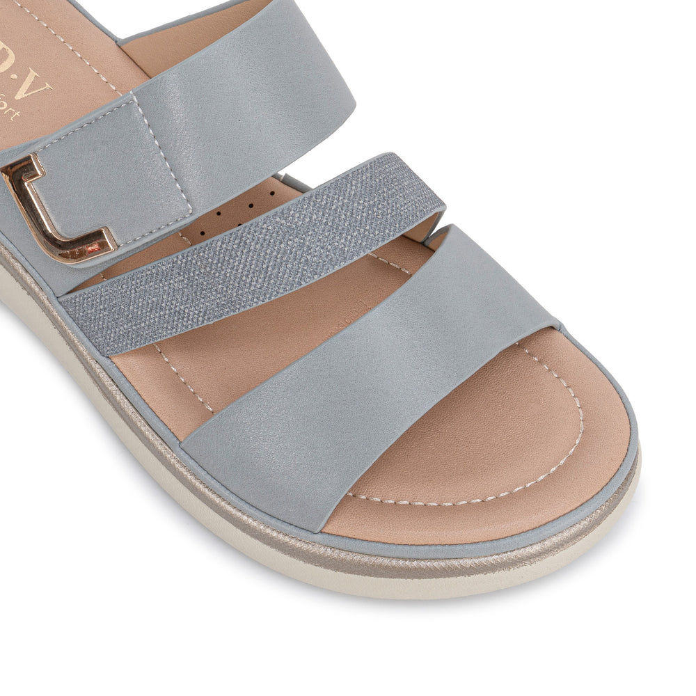 Sandalia Slide Casual Acero