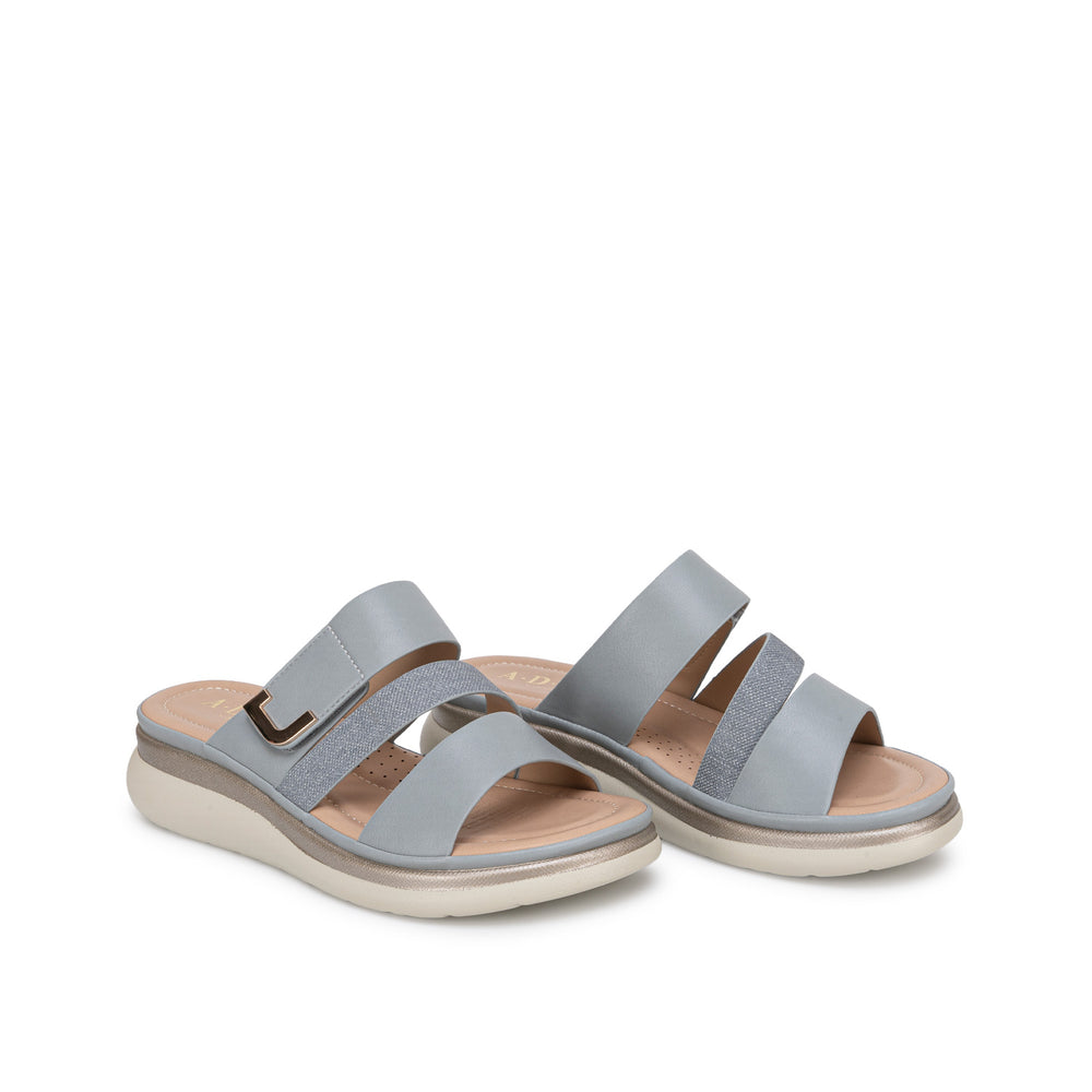 Sandalia Slide Casual Acero