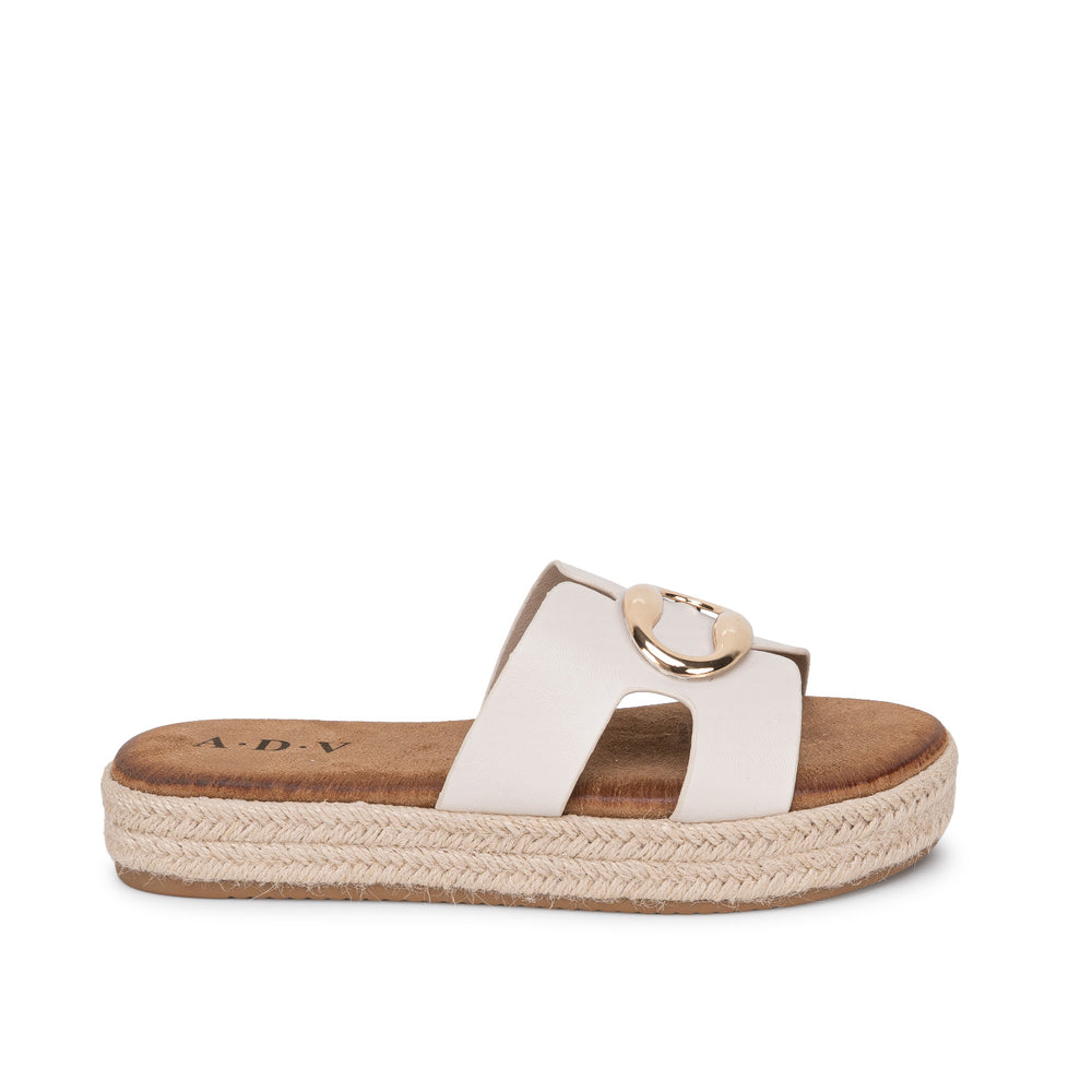 Sandalia Slide Casual Blan/Off