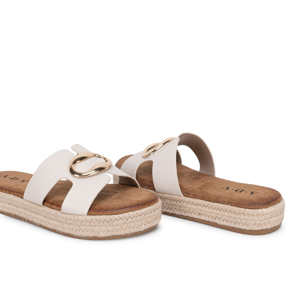 Sandalia Slide Casual Blan/Off