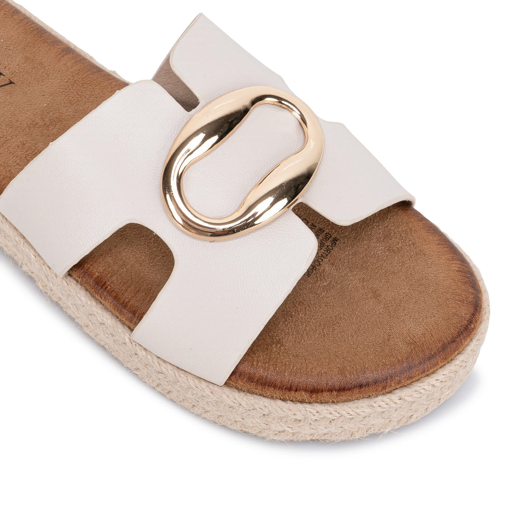 Sandalia Slide Casual Blan/Off