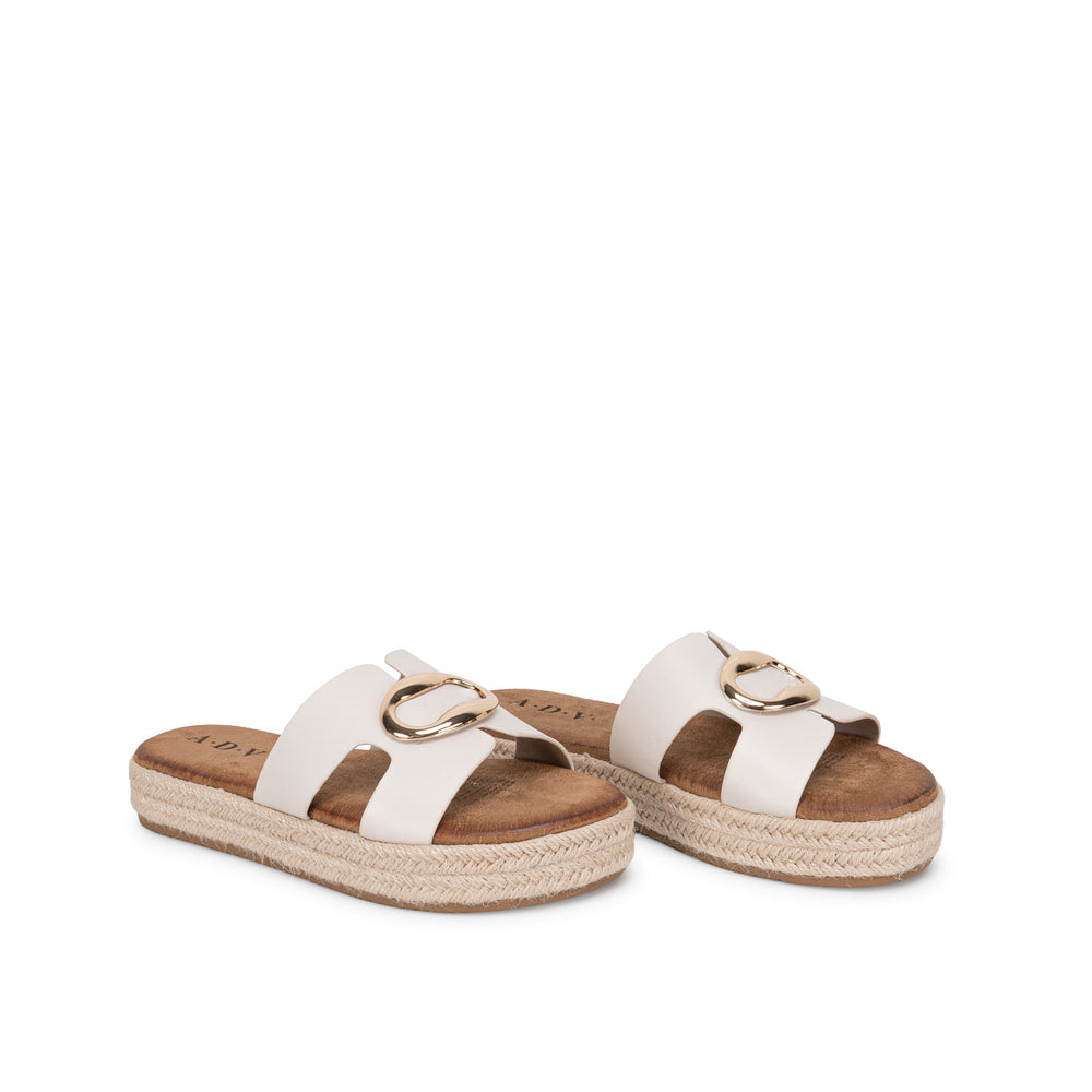 Sandalia Slide Casual Blan/Off