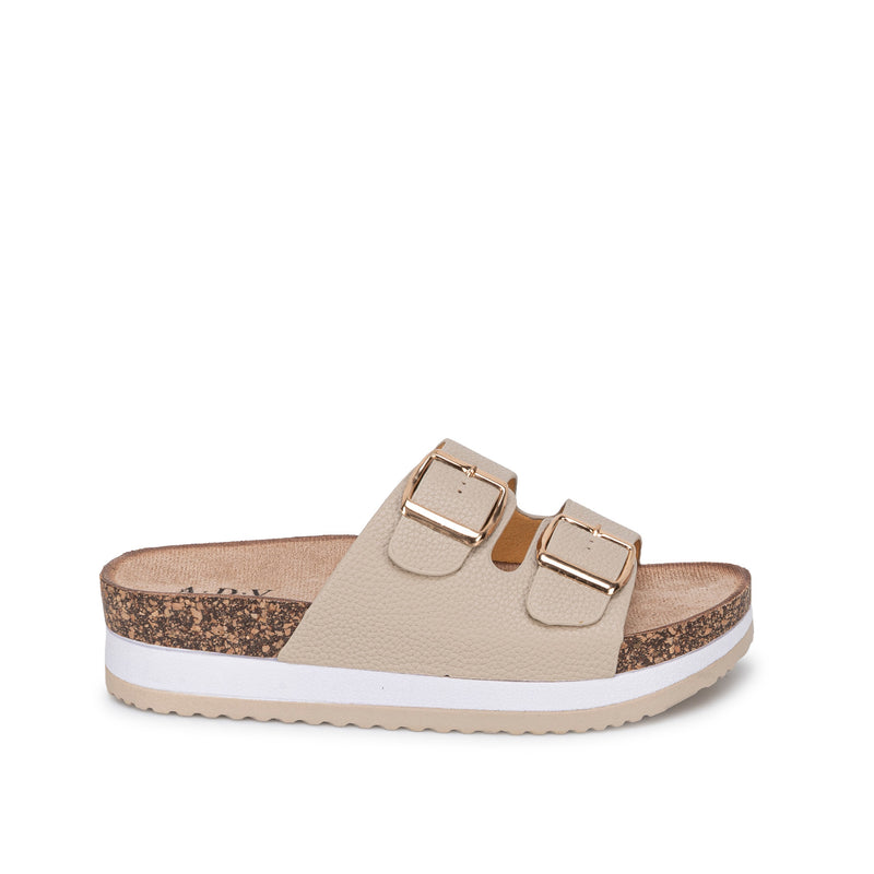 Sandalia Slide Casual Beige
